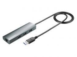 【新品/取寄品】USB 3.2 Gen 1(USB 3.0)ハブ搭載ギガビットLANアダプター US3-HB3ETG2
