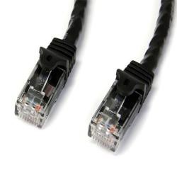 【新品/取寄品/代引不可】10m カテゴリー6 LANケーブル ブラック RJ45モールディングコネクタ(ツメ折れ防止カバー付き