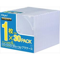 【新品/取寄品/代引不可】CD/DVD/Blu-rayプラケース スリムタイプ 1枚収納x30パック CD-084-30