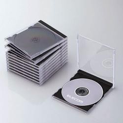 【新品/取寄品/代引不可】CD/DVDプラケース/1枚収納/10パック/ブラック CCD-JSCN10BK