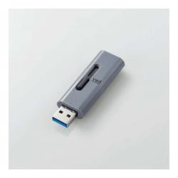 【新品/取寄品】USBメモリー/USB3.2(Gen1)対応/スライド式/128GB/グレー MF-SLU3128GGY