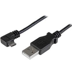 【新品/取寄品/代引不可】充電&同期用 Micro USB L型右向きケーブル 1m USB A オス - USBマイクロ オス