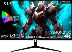 【新品/取寄品】31.5インチ ワイドゲーミングモニター(3840x2160/IPS/144Hz/DPx2/HDMIx2/チルト