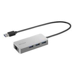 【新品/取寄品/代引不可】Giga対応 USB-A LANアダプターハブ付 シルバー LUD-U3-AGHSV