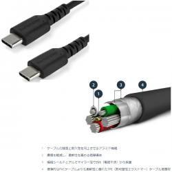 【新品/取寄品/代引不可】2m USB Type-C ケーブル ブラック USB 2.0準拠データ&充電ケーブル RUSB2CC