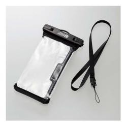 【新品/取寄品/代引不可】スマートフォン用防水ケース/IPX8/ネックストラップ付属/立体構造/ブラック P-WPSR04BK