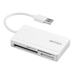 【新品/取寄品/代引不可】USB2.0 マルチカードリーダー ケーブル収納モデル ホワイト BSCR300U2WH