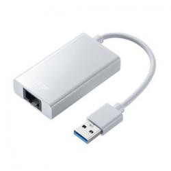 【新品/取寄品/代引不可】USB3.2-LAN変換アダプタ(USBハブポート付・ホワイト) USB-CVLAN3WN