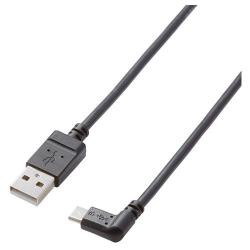 【新品/取寄品/代引不可】タブレット用microUSBケーブル/充電通信対応/逆L字/2A出力/A-microB/USB2.0/