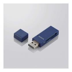 【新品/取寄品/代引不可】カードリーダー/スティックタイプ/USB2.0対応/SD+microSD対応/ブルー MR-D205B