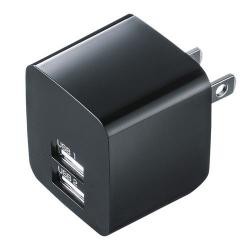 【新品/取寄品/代引不可】USB充電器(2ポート・合計2.4A・ブラック) ACA-IP44BK