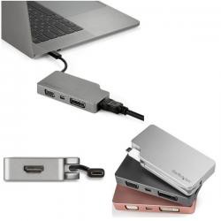 【新品/取寄品/代引不可】4 in 1 USB Type-Cマルチアダプタ アルミ筐体 USB-C - VGA/ DVI/ 4K