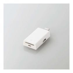 【新品/取寄品】Lightningカードリーダー/microSD専用/Type-C変換アダプタ付属/直挿し/ホワイト MR-LD