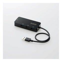 【新品/取寄品/代引不可】有線LANアダプタ/Giga対応/USB3.0/Type-A/USBハブ付/ブラック EDC-GUA3