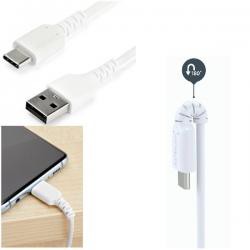 【新品/取寄品/代引不可】1m USB-A-USB-C ケーブル USB 2.0準拠 ホワイト RUSB2AC1MW