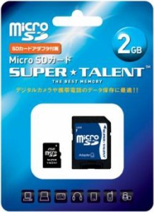 【新品/取寄品/代引不可】2GB Class2 microSDカード SD変換アダプタ付 ST02MSDA