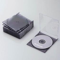 【新品/取寄品/代引不可】CD/DVDスリムプラケース/1枚収納/10パック/クリアブラック CCD-JSCS10CBK