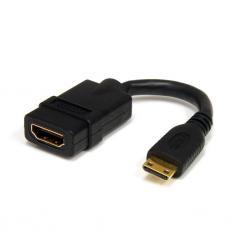 【新品/取寄品/代引不可】10cm ハイスピードHDMI - ミニHDMI変換アダプタケーブルHDMI メス - mini HD