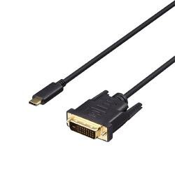 【新品/取寄品/代引不可】ディスプレイ変換ケーブル USB Type-C-DVI 2m ブラック BDCDV20BK