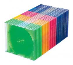 【新品/取寄品/代引不可】Blu-ray・DVD・CDケース(スリムタイプ・50枚セット・5色ミックス) FCD-PU50MXN