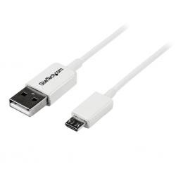 【新品/取寄品/代引不可】2m ホワイト micro USB2.0ケーブル USB A(オス)-USB micro-B(オス)変