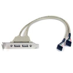 【新品/取寄品/代引不可】マザーボードピンヘッダー接続USB 2ポート増設変換アダプタケーブル PCケース用 2x USB A/
