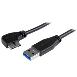 【新品/取寄品/代引不可】Micro USB 3.0 片側L型スリムケーブル オス/オス L型左向きマイクロUSB 2m USB