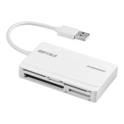 【新品/取寄品/代引不可】USB2.0 マルチカードリーダー UHS-I 対応ケーブル収納モデル ホワイト BSCR500U2W