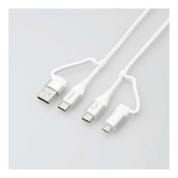 【新品/取寄品/代引不可】4in1 USBケーブル/USB-A+USB-C/Micro-B+USB-C/USB Power De