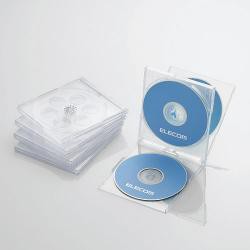 【新品/取寄品/代引不可】CD/DVDプラケース/4枚収納/5パック/クリア CCD-JSCNQ5CR