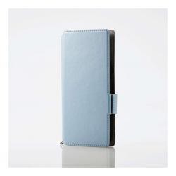 【新品/取寄品/代引不可】スマートフォン用マルチレザーケース/スライド式/手帳型/モダンxカジュアル/磁石付き/Lサイズ/ブルー