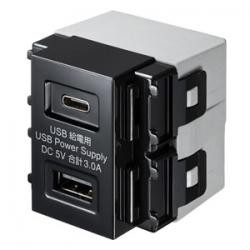 【新品/取寄品/代引不可】埋込USB給電用コンセント(TYPEC搭載) TAP-KJUSB1C1BK