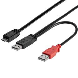 【新品/取寄品/代引不可】USB Y字給電ケーブル 91cm(USB A-Micro-B)外付けハードディスクに対応 USB2H