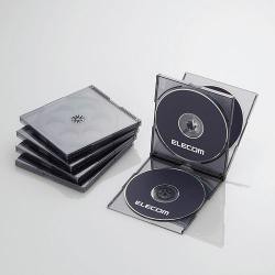 【新品/取寄品/代引不可】CD/DVDプラケース/4枚収納/5パック/クリアブラック CCD-JSCNQ5CBK