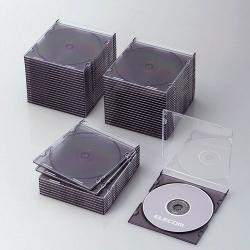 【新品/取寄品/代引不可】CD/DVDスリムプラケース/1枚収納/50パック/クリアブラック CCD-JSCS50CBK