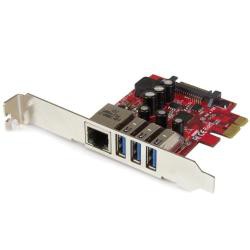 【新品/取寄品/代引不可】USB 3.2 Gen 1 + ギガビットイーサネット対応PCI Expressコンボカード PEXU