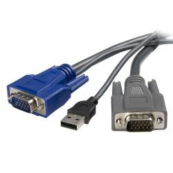 【新品/取寄品/代引不可】1.8m パソコン自動切替器専用極細KVMケーブル 2 in 1 USB/VGA KVMケーブル SV