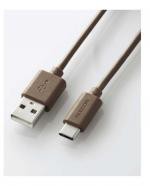 【新品/取寄品/代引不可】USB-A to USB Type-Cケーブル/インテリアカラー/1.0m/ダークブラウン MPA-A