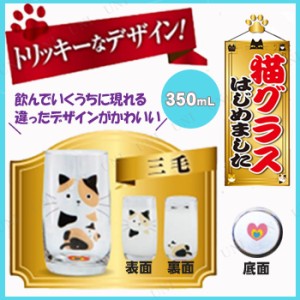 猫グラスはじめました 三毛 【 ガラスコップ ガラス製 キッチン用品 台所用品 グラスコップ カップ 食器 】