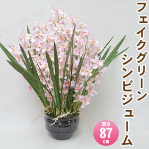 【取寄品】 フェイクグリーン 光触媒 シンビジューム12本立 薄ピンク 87cm 【 インテリアフラワー 造花 フェイクフラワー アートフラワー