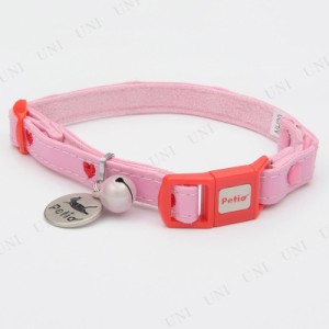 ペティオ (Petio) CAT COLLAR ハートレザーカラー ピンク 【 ペット用品 猫 首輪 レザー ペットグッズ ネコ 猫用品 】