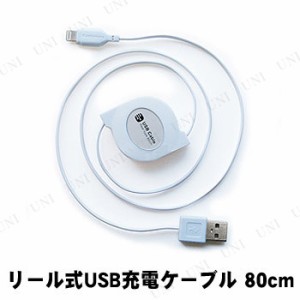 カシムラ USB充電＆同期ケーブル 80cm リール式 LN ホワイト KL-31 【 タブレット スマートフォン Lightningケーブル ライトニングケーブ