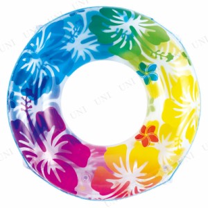 【取寄品】 浮き輪 100cm クリアレインボーハイビスカス 【 海水浴 グッズ うきわ 浮き輪 大人 大人用 プール用品 浮輪 水物 ビーチグッ