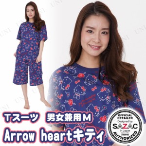 SAZAC(サザック) Arrow heartキティTスーツ ネイビー男女兼用M 【 ファッション レディース 部屋着 パジャマ サンリオ ルームウェア メン