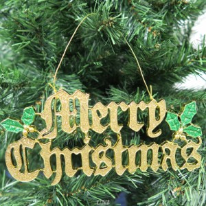 クリスマス　ツリー　オーナメント [6点セット] メリークリスマスプレート ラメゴールド 20cm 【 パーティーグッズ ツリー飾り デコレー