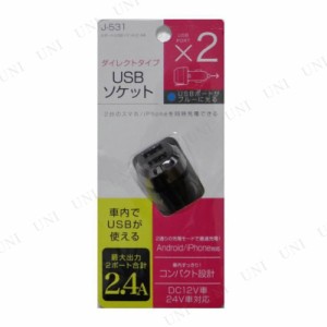 2ポートUSBソケット 2.4A 【 車載グッズ 増設ソケット シガーソケット 内装用品 カー用品 カーアクセサリー 】