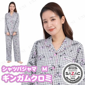 【取寄品】 SAZAC(サザック) ギンガムクロミシャツパジャマ ブラック レディスM 【 女性用 レディース 部屋着 ルームウェア 大人用 サン