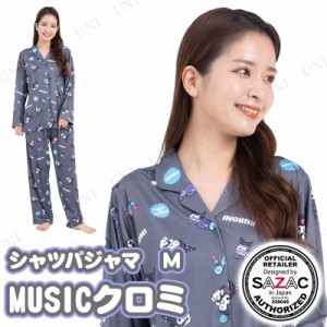 【取寄品】 SAZAC(サザック) MUSICクロミシャツパジャマ グレー レディスM 【 部屋着 大人用 寝巻き サンリオ ルームウェア 寝間着 レデ