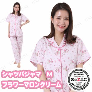 【取寄品】 SAZAC(サザック) フラワーマロンクリームシャツパジャマ ピンク レディスM 【 女性用 ファッション 寝巻き 寝間着 サンリオ 