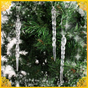 クリスマス　ツリー　オーナメント 13cmクリアつらら 8個セット 【 クリスマス オーナメント デコレーション 装飾 ツリー飾り クリスマス
